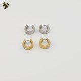 (4-2141) Stainless Steel - Zircon Hoops.