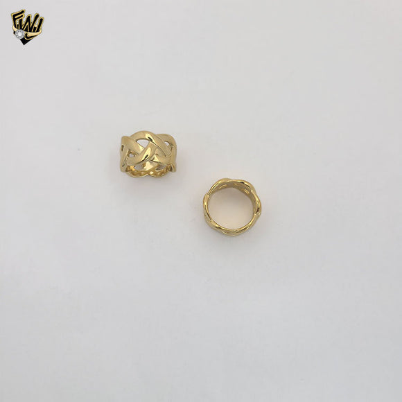 (4-0003) Stainless Steel- Entwined Chunky Ring.