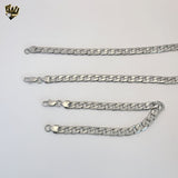 (4-7145) Stainless Steel - 9mm Curb Link Men Set - 24".
