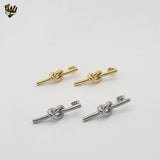 (4-2118) Stainless Steel - Knot Stud Earrings.