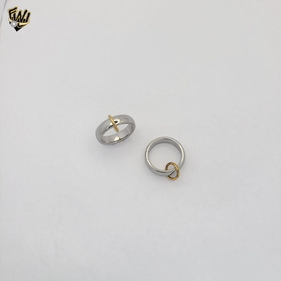 (4-0002) Stainless Steel - Two Tones Band Ring.