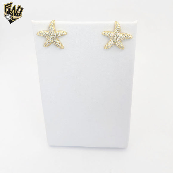 (1-1210-8) Gold Laminate - Starfish Stud Earrings - BGO