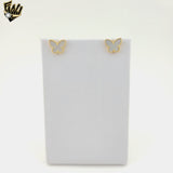 (1-1199-4) Gold Laminate - Nacre Butterfly Stud Earrings - BGF