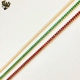 (1-6392) Gold Laminate - Baguette Zircon Necklace - BGF