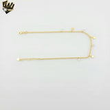 (1-0184) Gold Laminate - 1.5mm Open Link Anklet with Charms - 10" - BGO