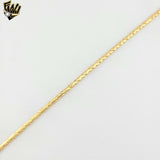 (1-0252-1) Gold Laminate - 2.5mm Flat Heart Link Anklet - 10" - BGF