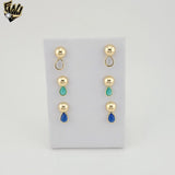 (1-1198-2) Laminado de oro - Pendientes colgantes multicolores - BGF