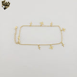 (1-0078) Laminado de oro - Tobillera con eslabones múltiples de 1,5 mm - 10" - BGO