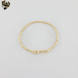 (1-0767) Gold Laminate - 3mm Flat Heart Link Bracelet - BGF