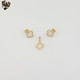 (1-6009) Gold Laminate - Zircon Open Flower Set - BGF