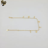 (1-0078) Laminado de oro - Tobillera con eslabones múltiples de 1,5 mm - 10" - BGO