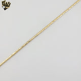 (1-0252-1) Gold Laminate - 2.5mm Flat Heart Link Anklet - 10" - BGF
