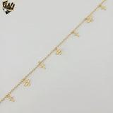 (1-0078) Laminado de oro - Tobillera con eslabones múltiples de 1,5 mm - 10" - BGO