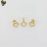 (1-6009) Gold Laminate - Zircon Open Flower Set - BGF