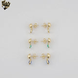 (1-1198-2) Laminado de oro - Pendientes colgantes multicolores - BGF
