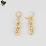 (1-1241-8) Pendientes colgantes de botón laminados en oro - BGF