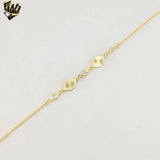 (1-0149) Gold Laminate - 1mm Rolo Link Zircon Anklet - 10" - BGO