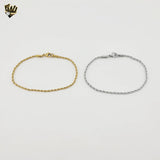(4-4254) Stainless Steel - 2mm Rope Bracelet