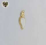(1-2209-2) Gold Laminate - Flaming White Heart Pendant.
