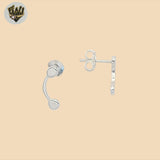 (2-3214-2) 925 Sterling Silver - Curve Stud Earrings.
