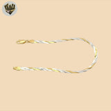 (2-0330-2) 925 Sterling Silver - 0.5mm Two Tones Herringbone Bracelet.