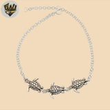 (2-0447) 925 Sterling Silver - 2.5mm Link Turtles Bracelet.