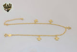(1-0152) Gold Laminate - 1.8mm Link Turtles Anklet - 10” - BGF