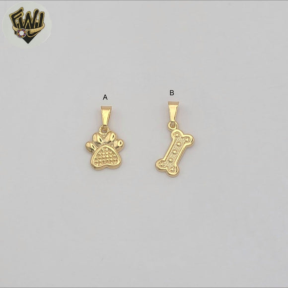 (1-2062) Gold Laminate Dog Pendants - BGF
