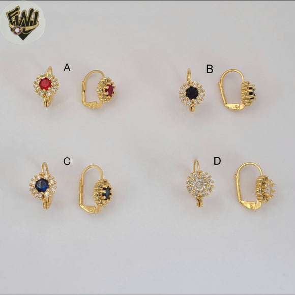(1-1165) Laminado de Oro - Aretes de Flores - BGO