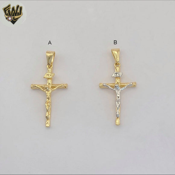 (1-2290) Gold Laminate - Jesus Cross Pendants - BGF