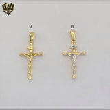 (1-2290) Gold Laminate - Jesus Cross Pendants - BGF