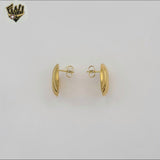 (4-2183) Stainless Steel - Round Stud Earrings.