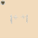 (2-3246) 925 Sterling Silver - Sun Stud Earrings.
