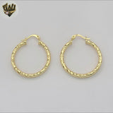 (1-2604) Gold Laminate - Twisted Hoops - BGO