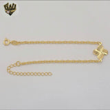 (1-0784-1) Gold Laminate - 2.5mm Link Flower Bracelet - BGF