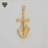 (1-2423) Gold Laminate - Anchor Jesus Christ Pendant - BGO