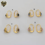 (1-1165) Gold Laminate - Flower Earrings - BGO