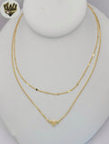 (1-6453) Gold Laminate - Heart Layering Necklace - BGF