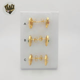 (1-1209-3) Gold Laminate - Zircon Stud Earrings - BGO