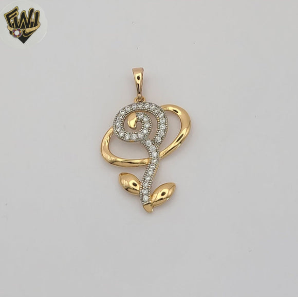 (1-2473-1) Gold Laminate - Two Tones Flower Pendants - BGO