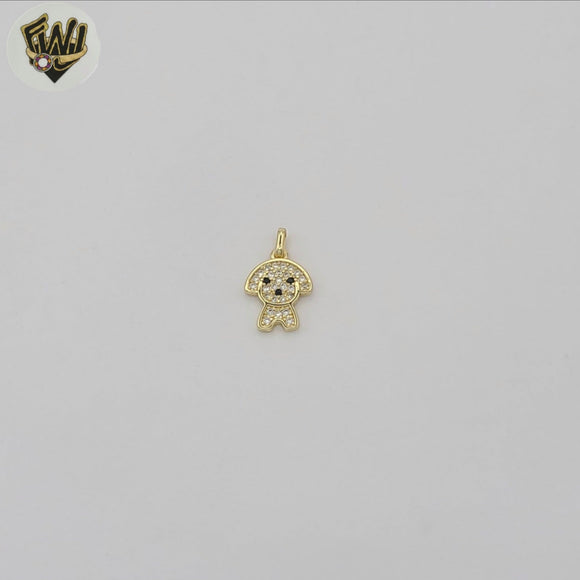 (1-2359) Gold Laminate - Dog Pendant - BGO