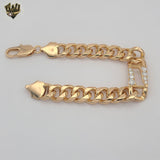 (1-60061) Gold Laminate - 14mm Curb Link Men Bracelet - 9" - BGO