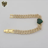 (1-0829) Gold Laminate - 9mm Zircon Curb Bracelet - BGO