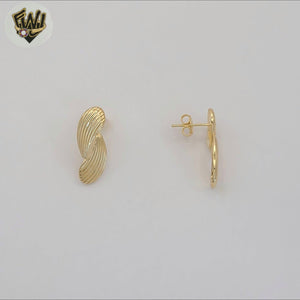 (1-1204-5) Gold Laminate - Swirl Stud Earrings - BGF