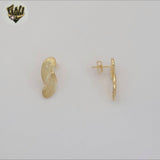 (1-1204-5) Gold Laminate - Swirl Stud Earrings - BGF