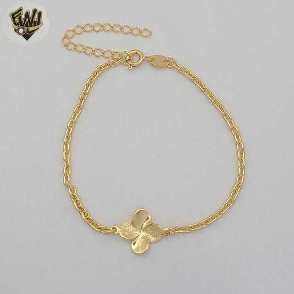 (1-0784) Pulsera de eslabones dobles de 4 mm laminados en oro - BGF