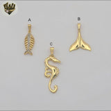 (1-2258-1) Gold Laminate Sea Animals Pendants - BGF