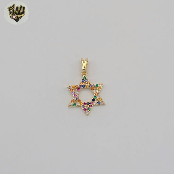 (1-2141-2) Gold Laminate - Zircon Star of David Pendant - BGF