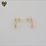 (1-1204-5) Gold Laminate - Swirl Stud Earrings - BGF