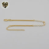 (1-0768-1) Gold Laminate - 2.5mm Curb Link  Pearls Bracelet - 7" - BGF
